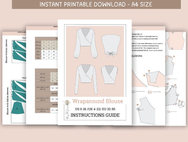 Wraparound The blouse- Digital Sewing Pattern