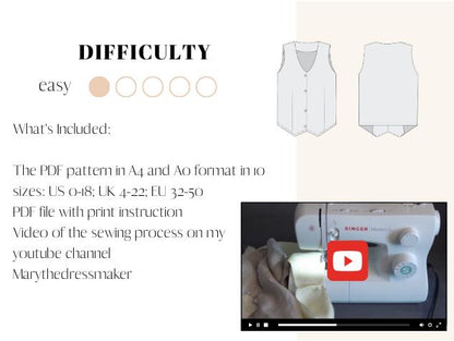 Milo Waistcoat - Digital Sewing Pattern