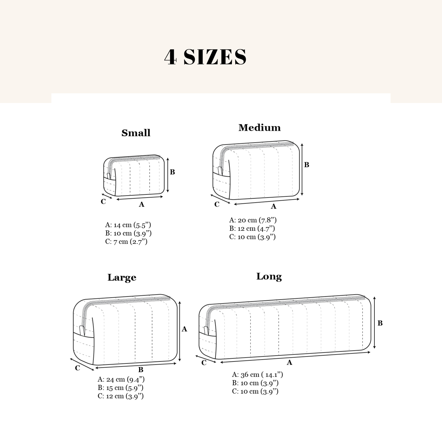Quilted Makeup Bag Sewing Pattern - Size M - Free pattern