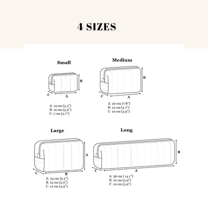 Quilted Makeup Bag Sewing Pattern - Size M - Free pattern