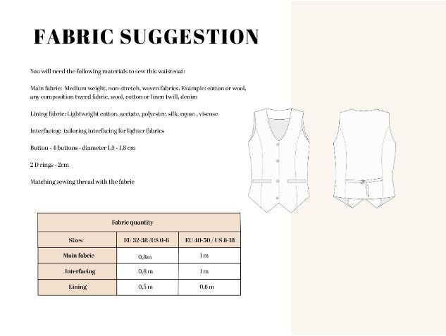Echo Tailored Waistcoat - Digital Sewing Pattern