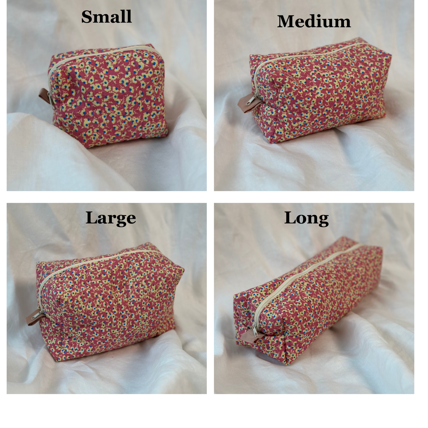 Quilted Makeup Bag Sewing Pattern - Size M - Free pattern