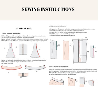 Nova - 10 panles mini skirt - Digital Sewing Pattern