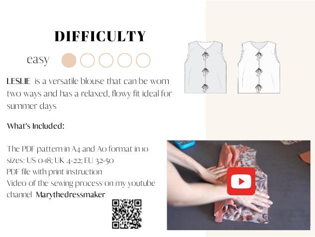 Leslie Reversible Blouse - Digital Sewing Pattern