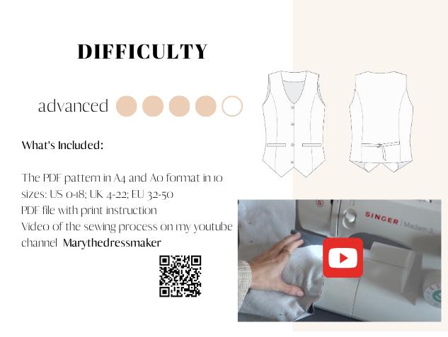 Echo Tailored Waistcoat - Digital Sewing Pattern