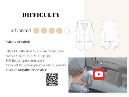 Echo Tailored Waistcoat - Digital Sewing Pattern