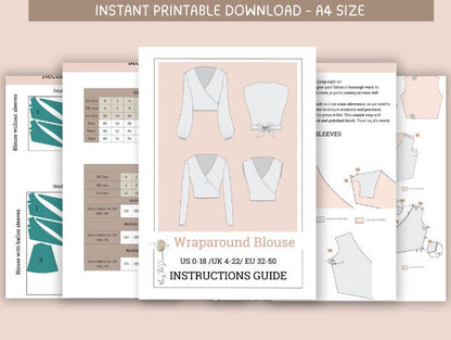 Wraparound The blouse- Digital Sewing Pattern