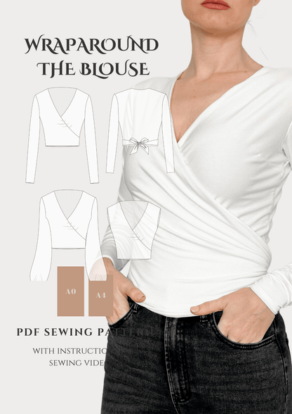 Wraparound The blouse- Digital Sewing Pattern